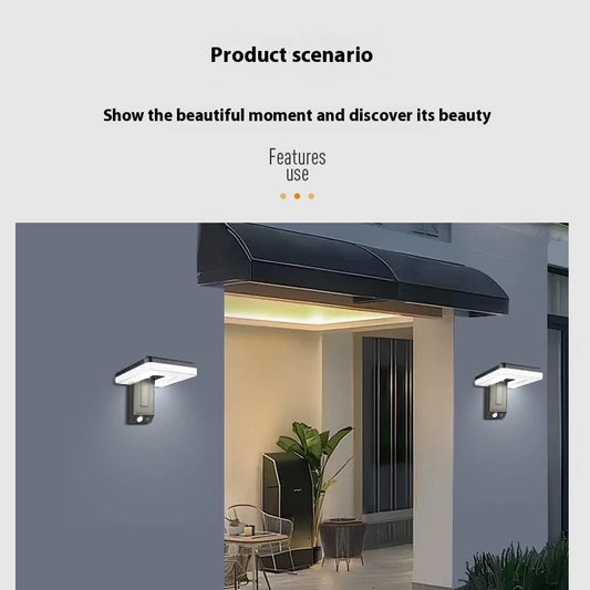 مصباح شمسي خارجي ذكي قابل للطي - يعمل بالحركة ومقاوم للماء