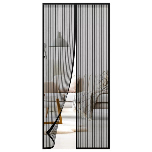 Magnetic screen door with a room view showing furniture and decor.
