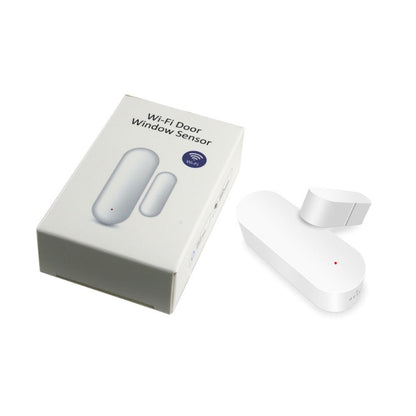 Wi-Fi door/window sensor with packaging on a white background